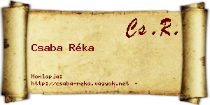 Csaba Réka névjegykártya