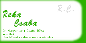 reka csaba business card